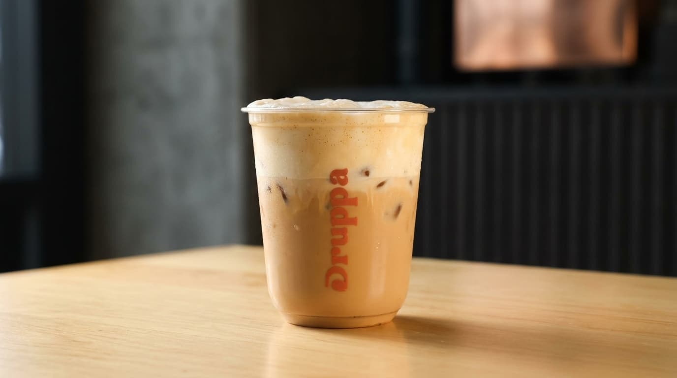 Iced Latte Druppa con espuma y hielo